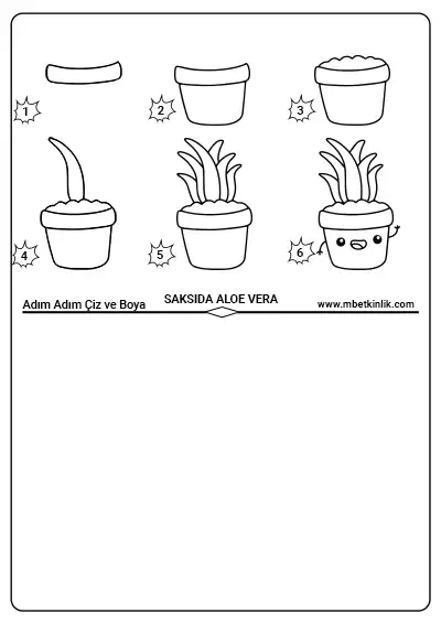 Saksıda Aloe Vera – Adım Adım Çiz ve Boya Etkinliği
