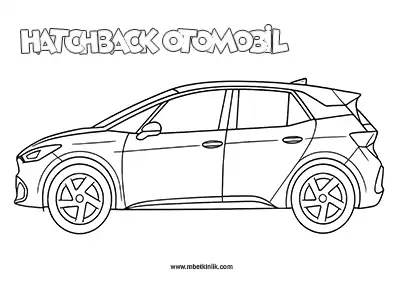 Kara Yolu Taşıtı: Hatchback Otomobil Boyama Sayfası