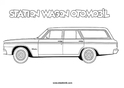 Kara Yolu Taşıtı: Station Wagon Otomobil Boyama Sayfası