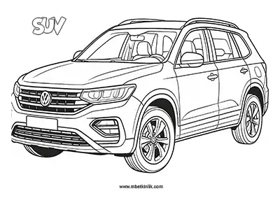 Kara Yolu Taşıtı: SUV Boyama Sayfası