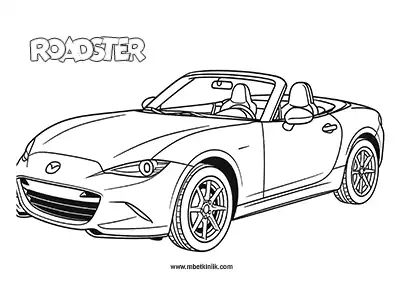 Kara Yolu Taşıtı: Roadster Otomobil Boyama Sayfası
