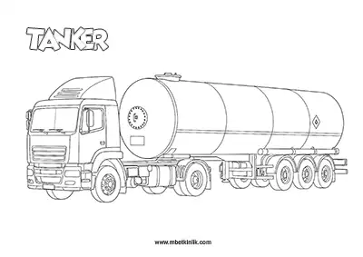 Kara Yolu Taşıtı: Tanker Boyama Sayfası