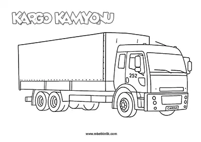 Kara Yolu Taşıtı: Kargo Kamyonu Boyama Sayfası