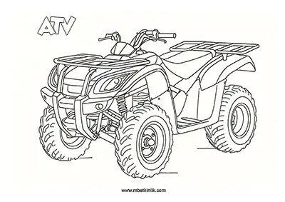 Kara Yolu Taşıtı: ATV Boyama Sayfası