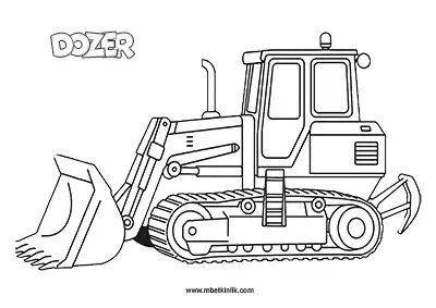 Kara Yolu Taşıtı: Dozer Boyama Sayfası