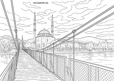 Nevşehir Avanos Sallanan Köprü Boyama Sayfası