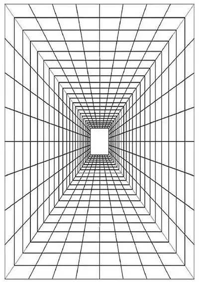 Sonsuz Tünel Optik İllüzyonu Boyama Sayfası