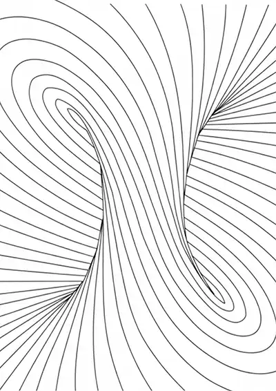Bükülmüş Girdap Optik İllüzyon Boyama Sayfası