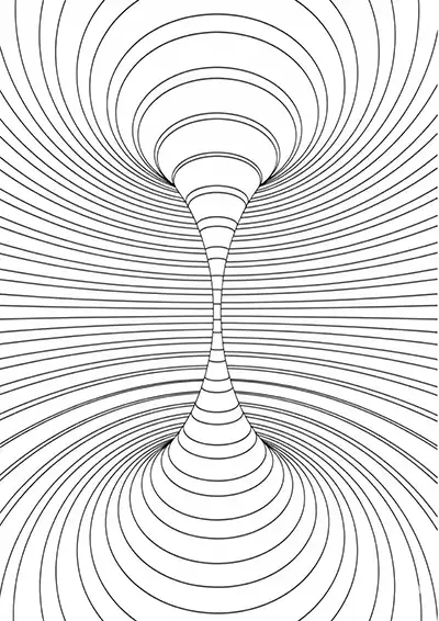 Hipnotik Kum Saati Girdabı Boyama Sayfası