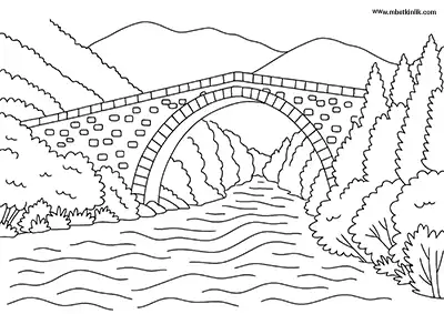 Hakkari Şemdinli Taş Köprü Boyama Sayfası