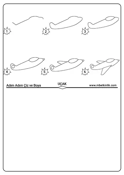 Uçak – Adım Adım Çiz ve Boya Etkinliği