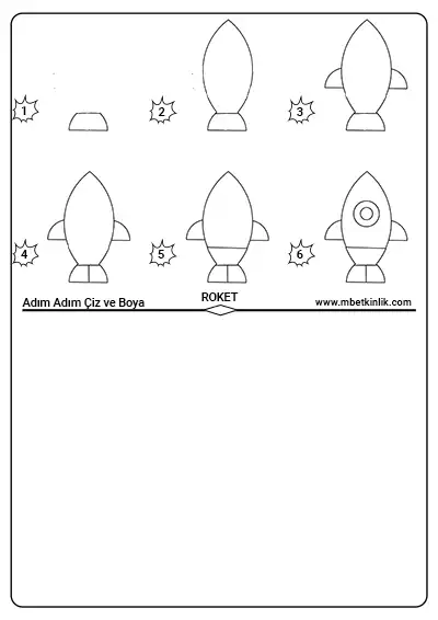Roket – Adım Adım Çiz ve Boya Etkinliği