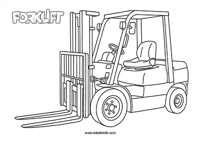 Kara Yolu Taşıtı: Forklift Boyama Sayfası