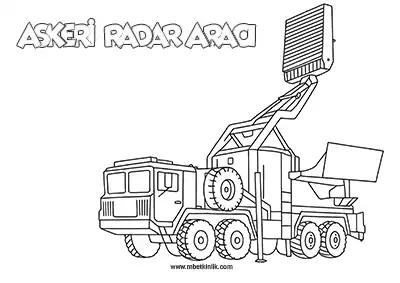 Kara Yolu Taşıtı: Askeri Radar Aracı Boyama Sayfası