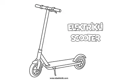 Elektrikli Scooter Boyama Sayfası