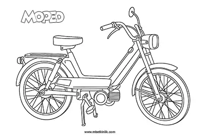 Kara Yolu Taşıtı: Moped Boyama Sayfası
