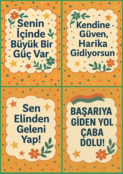 Motivasyon Kartları – Öğrenciler İçin İlham Verici Sözler