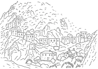 Hakkari Çukurca Tarihi Kale Evleri Boyama Sayfası