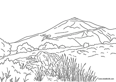 Hatay Kel Dağı (Kılıç Dağı) Boyama Sayfası