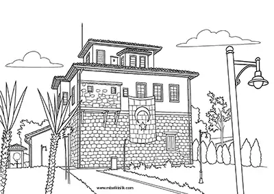 Hatay İlk Kurşun Müzesi ve Atatürk Evi Boyama Sayfası