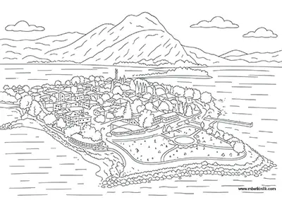 Isparta Eğirdir Gölü Boyama Sayfası