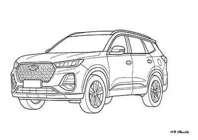 Chery Tiggo7 – Araba Boyama Sayfası