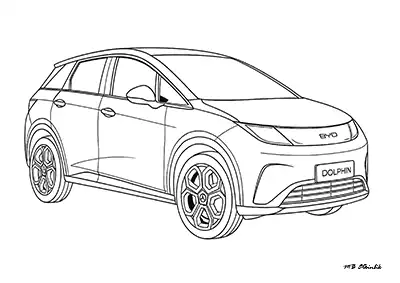 BYD Dolphin – Araba Boyama Sayfası