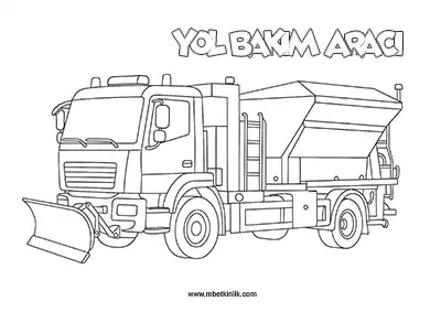 Kara Yolu Taşıtı: Yol Bakım Aracı Boyama Sayfası