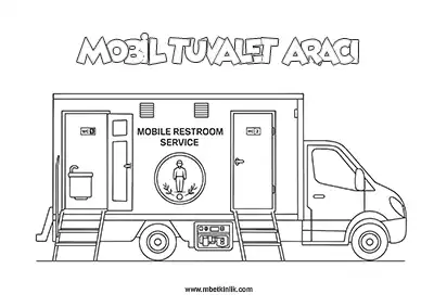 Kara Yolu Taşıtı: Mobil Tuvalet Aracı Boyama Sayfası
