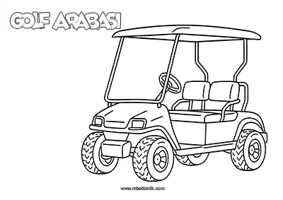 Golf Arabası Boyama Sayfası