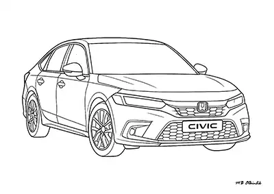 Honda Civic – Araba Boyama Sayfası