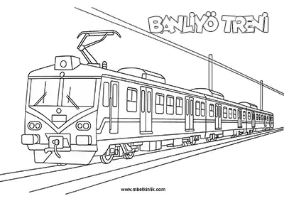 Demir Yolu Taşıtı: Banliyö Treni Boyama Sayfası