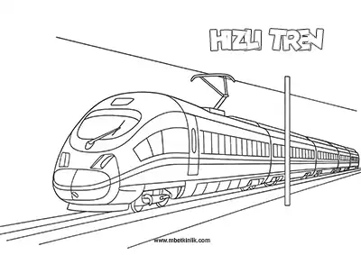 Demir Yolu Taşıtı: Hızlı Tren Boyama Sayfası