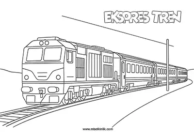 Demir Yolu Taşıtı: Ekspres Tren Boyama Sayfası