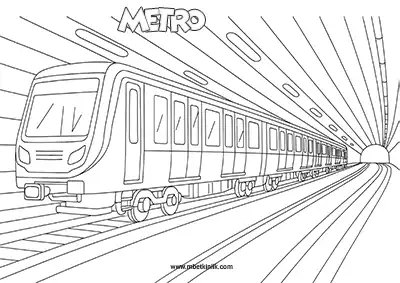 Demir Yolu Taşıtı: Metro Boyama Sayfası