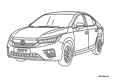 Honda City – Araba Boyama Sayfası