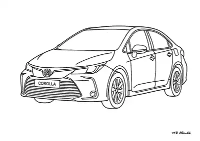 Toyota Corolla – Araba Boyama Sayfası
