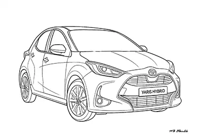 Toyota Yaris – Araba Boyama Sayfası