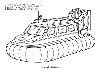 Deniz Yolu Taşıtı: Hovercraft Boyama Sayfası
