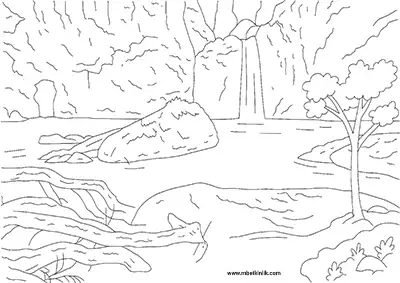 Kastamonu Ilıca Şelalesi Boyama Sayfası