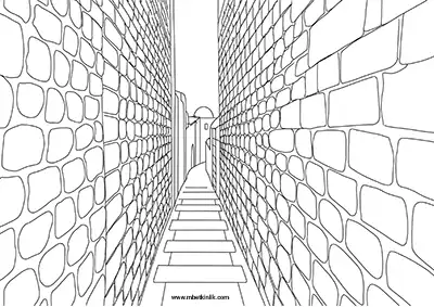 Mardin Sokakları Boyama Sayfası