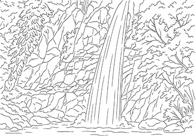 Ordu Ortaköy Şelalesi Boyama Sayfası