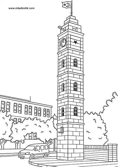 Siirt Saat Kulesi Boyama Sayfası