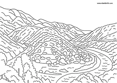 Tunceli Munzur Vadisi Milli Parkı Boyama Sayfası