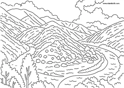 Tunceli Munzur Dağları Boyama Sayfası