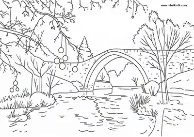 Tunceli Tahar Köprüsü Boyama Sayfası