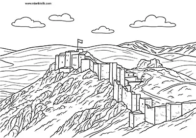 Bayburt Kalesi Boyama Sayfası