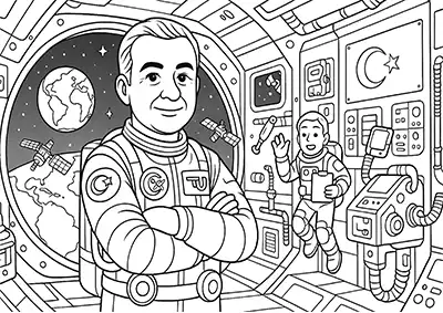 İlk Türk Astronot Alper Gezeravcı İle Boyama Sayfaları