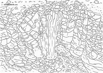 Iğdır Uğruca Şelalesi Boyama Sayfası
