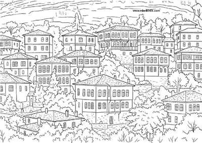 Karabük Safranbolu Evleri Boyama Sayfası